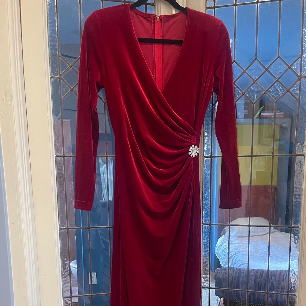 Red Velvet Evening Gown